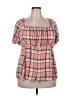 Torrid Pink Short Sleeve Blouse Size 3X Plus (3) - photo 1
