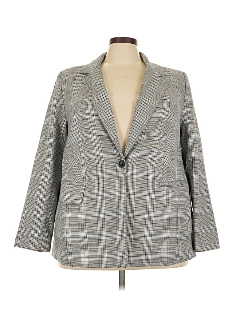 Pre-owned Eloquii Blazer Jacket In Gray