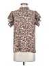 Shein 100% Polyester Floral Ivory Short Sleeve Blouse Size 4 - photo 1