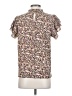 Shein 100% Polyester Floral Ivory Short Sleeve Blouse Size 4 - photo 2