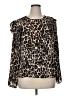 Lane Bryant 100% Polyester Animal Print Brown Long Sleeve Blouse Size 14 - photo 1