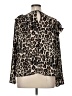 Lane Bryant 100% Polyester Animal Print Brown Long Sleeve Blouse Size 14 - photo 2