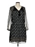 Madewell 100% Polyester Print Black Casual Dress Size 10 - photo 1