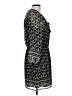 Madewell 100% Polyester Print Black Casual Dress Size 10 - photo 4