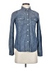 Halogen 100% Cotton Polka Dots Blue Long Sleeve Button-Down Shirt Size XXS - photo 1