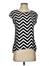 Heart Soul 100% Polyester Chevron-herringbone Silver Short Sleeve Top Size XS - photo 1