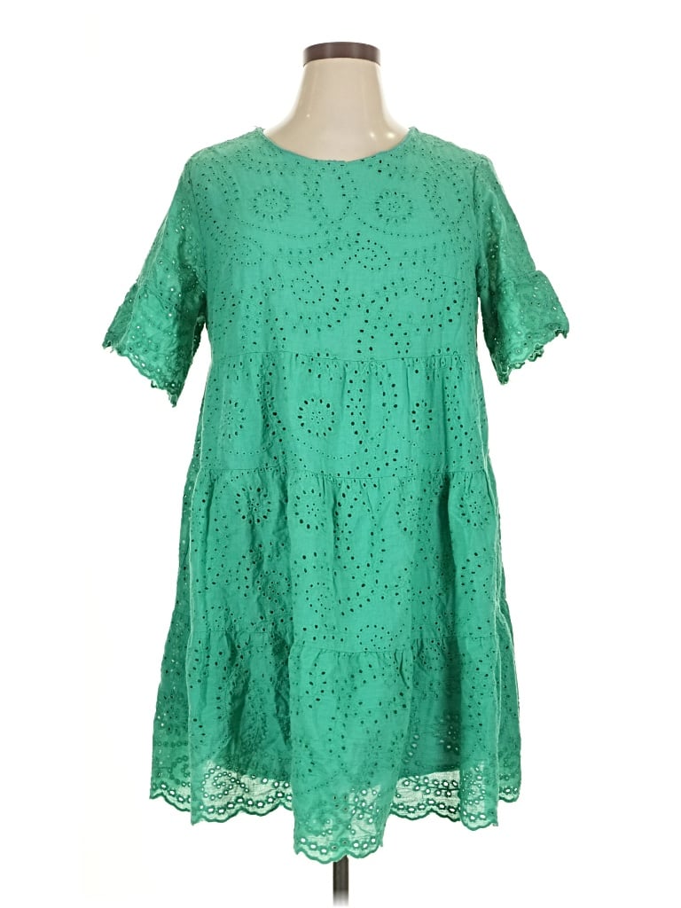 Pre-owned Shein Curve Casual Dress In Green