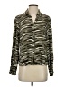 Cloth & Stone Animal Print Green Long Sleeve Blouse Size S - photo 1