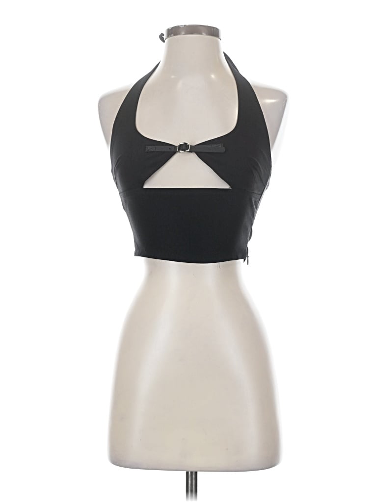 Motel Tank Top Black Halter Neckline Tops