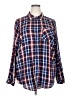 Torrid 100% Rayon Plaid Blue Long Sleeve Button-Down Shirt Size 2X Plus (2) - photo 1