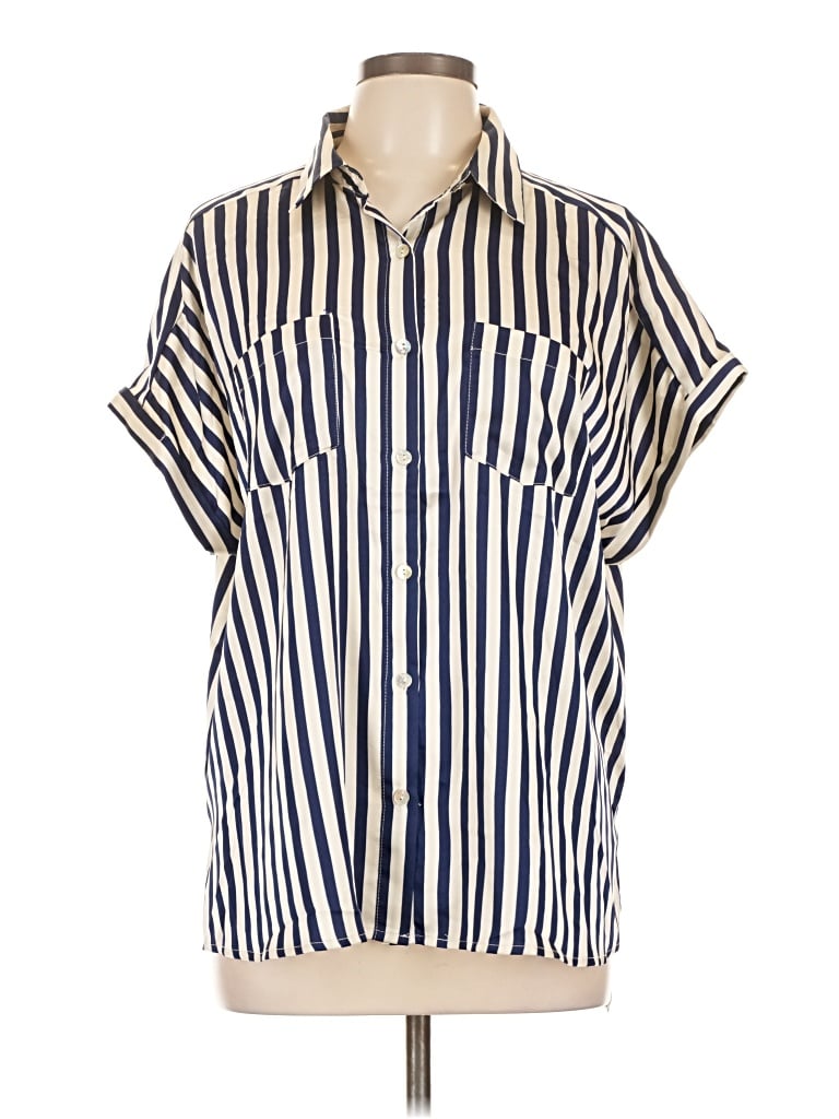 Entro Short Sleeve Blouse In Blue