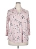 Charter Club Print Pink Long Sleeve Blouse Size 1X - photo 1