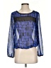 Sweet Rain Blue Long Sleeve Blouse Size S (estimated) - photo 1