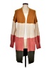 SO 100% Polyester Color Block Orange Cardigan Size L - photo 1