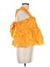 Saylor 100% Cotton Yellow Sleeveless Blouse Size M - photo 4
