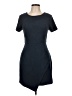 Aqua 100% Polyester Solid Black Casual Dress Size L - photo 1