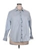 Universal Thread 100% Cotton Blue 3/4 Sleeve Button-Down Shirt Size XXL - photo 1