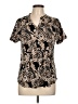 Ann Taylor LOFT Paisley Black Ivory Short Sleeve Blouse Size L - photo 1