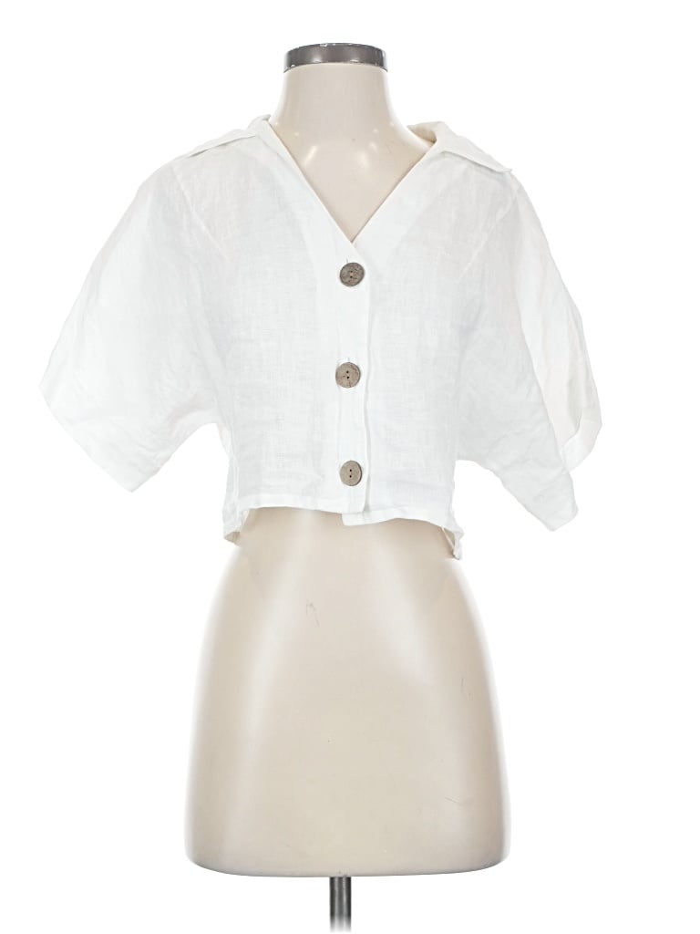 Zara Short Sleeve Blouse In White