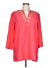 Unbranded 100% Polyester Pink Red 3/4 Sleeve Blouse Size L - photo 1