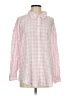 Zara Checkered-gingham Pink Long Sleeve Button-Down Shirt Size S - photo 1