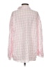 Zara Checkered-gingham Pink Long Sleeve Button-Down Shirt Size S - photo 2
