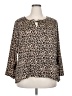 Zac & Rachel Animal Print Brown 3/4 Sleeve Blouse Size 2X - photo 1