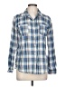 Sandra Ingrish 100% Cotton Plaid Blue Long Sleeve Button-Down Shirt Size L - photo 1