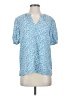 Monday Fun 100% Polyester Blue Short Sleeve Blouse Size XS - photo 1
