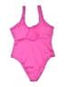 No Boundaries Solid Pink One Piece Swimsuit Size XL - photo 2