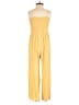 Blue Rain Solid Yellow Jumpsuit Size S - photo 2