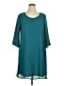 Everly 100% Polyester Solid Teal Casual Dress Size XL - photo 1