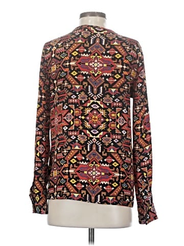 Equipment Long Sleeve Silk Top (view 2)