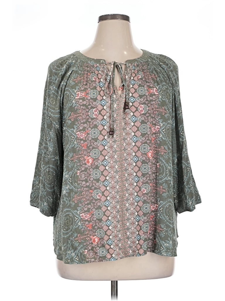 Pre-owned Mason & Belle 3/4 Sleeve Blouse In Blue