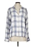 Rails 100% Rayon Plaid Silver Purple 3/4 Sleeve Blouse Size L - photo 1