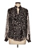 Coldwater Creek 100% Polyester Animal Print Silver Long Sleeve Blouse Size 8 - photo 1