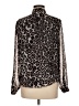 Coldwater Creek 100% Polyester Animal Print Silver Long Sleeve Blouse Size 8 - photo 2