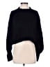 Self Contrast Solid Black Pullover Sweater Size M - photo 1