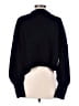 Self Contrast Solid Black Pullover Sweater Size M - photo 2