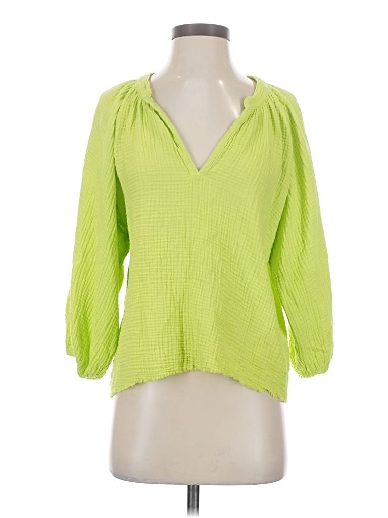 Pre-owned Nation Ltd 3/4 Sleeve Blouse In Green