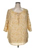 Como Blu Yellow 3/4 Sleeve Blouse Size 0X - photo 1