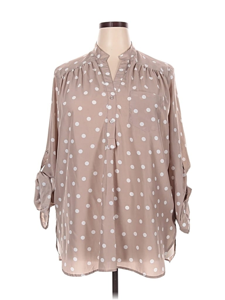 Pre-owned Fun2fun 3/4 Sleeve Blouse In Brown