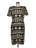 Liz Claiborne 100% Polyester Print Black Casual Dress Size 8 - photo 1