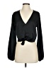 Just Fab 100% Polyester Black Long Sleeve Blouse Size S - photo 1