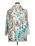 MULTIPLES Teal 3/4 Sleeve Blouse Size 0X - photo 1