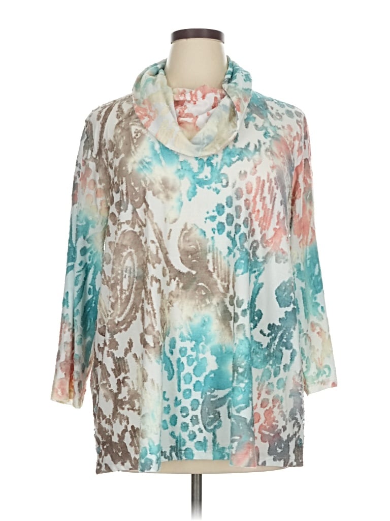 Pre-owned Multiples 3/4 Sleeve Blouse In Blue