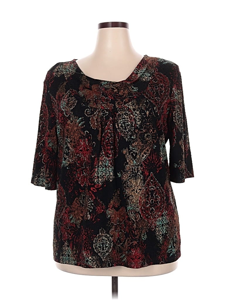 Pre-owned White Stag 3/4 Sleeve Blouse In Black