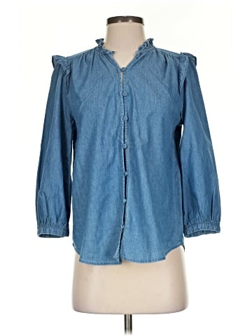 LC Lauren Conrad 3/4 Sleeve Button-Down Shirt (view 1)