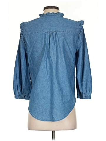 LC Lauren Conrad 3/4 Sleeve Button-Down Shirt (view 2)