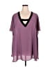 Torrid 100% Polyester Purple Short Sleeve Blouse Size 5X Plus (5) - photo 1